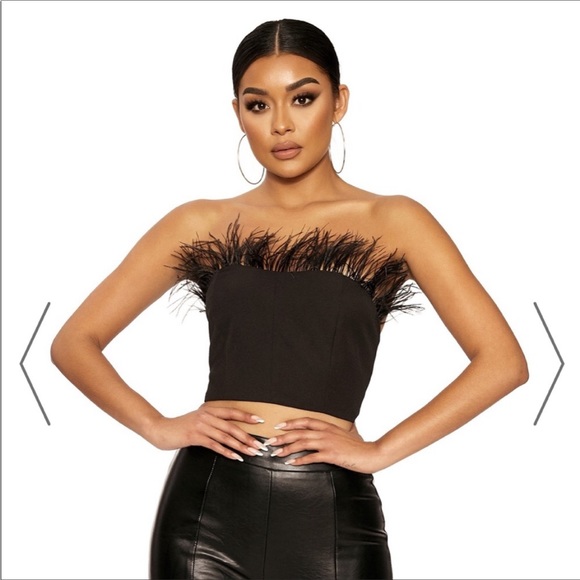 Top and Pants Feather Trimmed Set - Picture 4 of 6